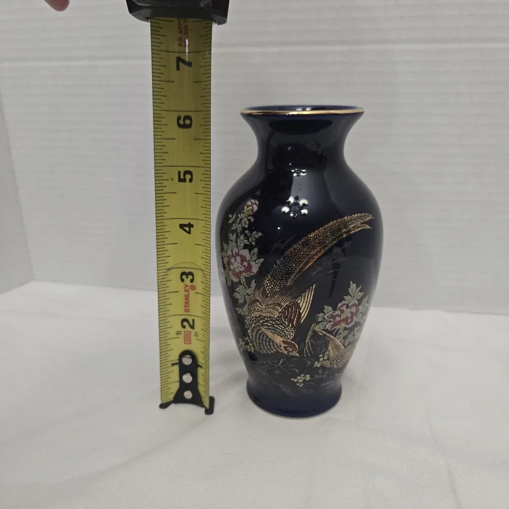 Vtg Asahi Sato Gordon Collection Cobalt Blue Vase 6